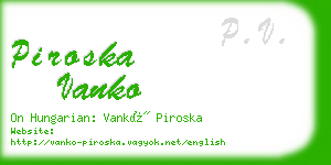 piroska vanko business card